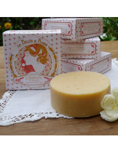 Savon naturel au miel et au lait de brebis bio parfumé à la camomille romaine de France et au palmarosa
