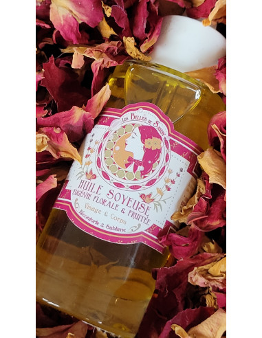 Huile parfumée réconfortante visage et corps à la rose, à la grenade et rose musquée