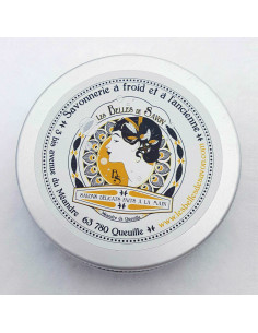 Boîte à savon classique en alu brossé avec autocollant - Belles de Savon