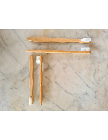 Brosses à dents en bambou pour les enfants, format adapté
