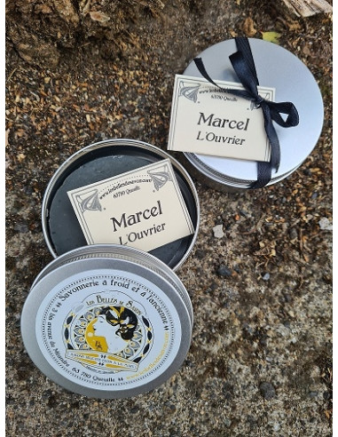 Savon naturel de rasage crème de ricin et charbon